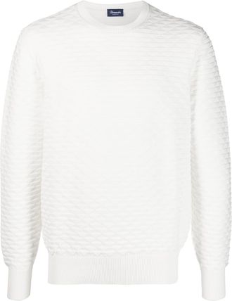 Drumohr diamond-pattern cotton jumper - men - Cotton - 52 - Neutrals