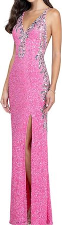 Scala Womens Gown In Straberry Silver