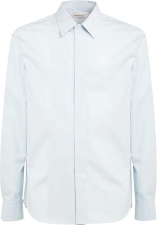 Alexander McQueen concealed placket shirt - men - Cotton - 17 1/2 - Blue