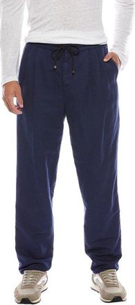 Brunello Cucinelli Prussia Blue Linen Blend Trousers, Brand Size 54 (US Size 38)