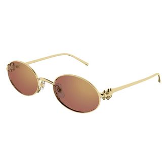 Cartier Oval Embellished Sunglasses - unisex - Cartier - Sunglasses - Yellow - 52 MM - Accessories