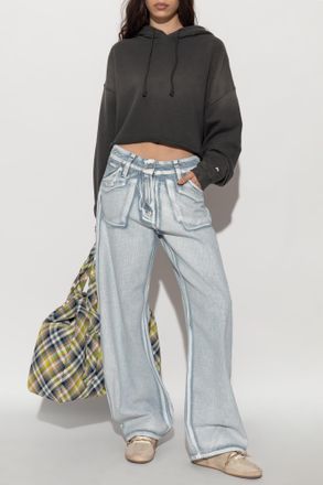 Golden Goose Short Oversize Sweatshirt, Womens, Grey