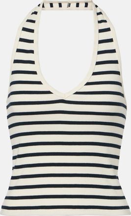 Nili Lotan Britt striped halterneck cotton top