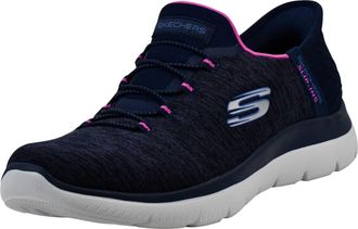 Skechers Womens Summits-Quick Getaway Sneaker, Navy/Hot Pink, 4 UK Wide, 4.5 UK Wide