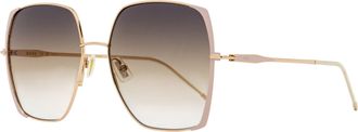 BOSS Boss Womens Square Edge Sunglasses B1707S BKUPR Gold/Pink 58mm