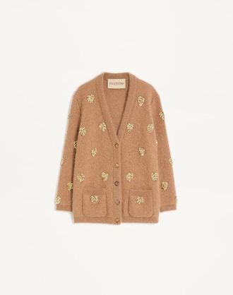 Valentino Cardigan Ricamato Donna CAMMELLO/ORO XS