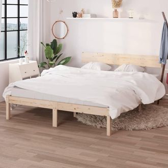 vidaXL Estructura De Cama Doble Peque&ntilde;a Sin Colch&oacute;n Madera Maciza Vidaxl