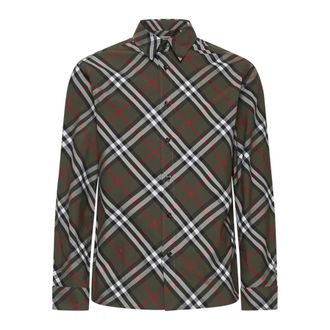 Burberry Casual Shirts, male, Brown, Size: S Check Cotton Shirt