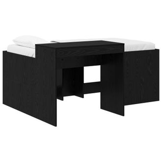 vidaXL Cama Alta Para Ni&ntilde;os Con Escritorio Negro 80 X 160 Cm Vidaxl