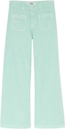 Five Jeans Five Jeans, Broeken, Dames, Groen, W32, Katoen, Lucia Wide Broeken
