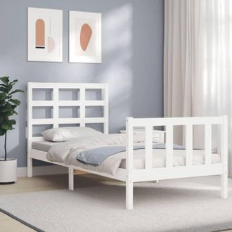 vidaXL Vidaxl - Estructura Cama Sin Colch&oacute;n Madera Maciza Pino Blanca 100x200cm