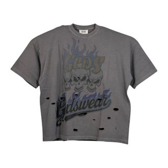 GCDS T-Shirts, male, Gray, Size: S Gcds T-shirts and Polos