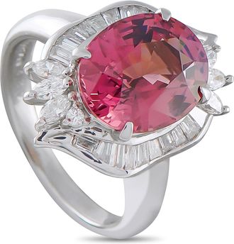 Luxury Bazaar Platinum 0.70ct Diamond and Spinel Ring MF23-052126