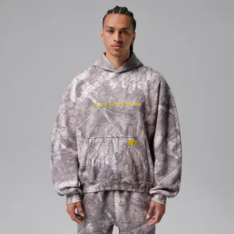 Nike Jordan Mens Jordan Brooklyn Realtree Fleece Pullover Hoodie in White | IM8982-100