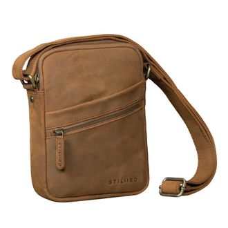 STILORD Naro Small Leather Crossbody Bag for Men - Genuine Leather Shoulder Bag Mens Compact Messenger for Tablet up to 10 Inch Ideal for Travel & Everyday Us