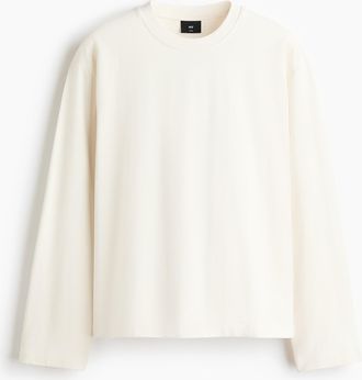 H&M Longsleeve in Loose Fit - White