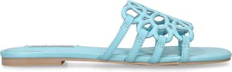Steve Madden Womens Leather Lotus Blue Sandals - Size UK 4