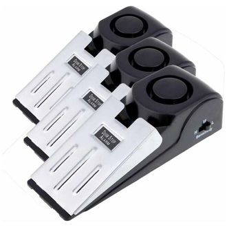 OEM Paquete De 3 Topes De Puerta Con Alarma, Bloqueo De Seguridad Para Viajes, Alerta De Seguridad Para El Hogar De 120 Db (paquete De 3) Ms-m68