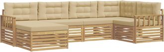vidaXL Conjunto De Sof&aacute;s De Exterior 6 Uds. Y Beige Poli&eacute;ster Vidaxl