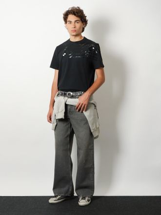 Golden Goose Mens T-Shirt Cotton Black T-Shirts And Polos