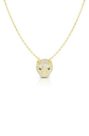Sphera Milano 14K Gold Vermeil Pave CZ Panther Pendant Necklace in Yellow Gold at Nordstrom Rack