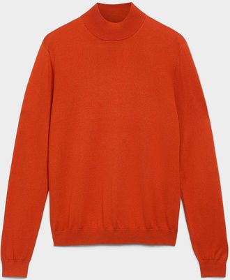 Le 31 Mens TENCEL TM modal and organic cotton mock-neck sweater