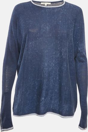 Maje Blue Silk Knit Sweatshirt