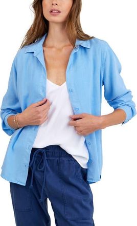 Bella Dahl Classic Button-Up Shirt in Tidal Blue at Nordstrom, Size X-Small