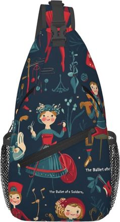 Generic WomenS Nutcracker Ballet Xmas Dance Crossbody Bag Lightweight Sling Bag Trendy Chest Backpack For Outdoors Workout Camping
