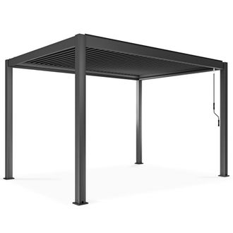Oviala Toldo bioclim&aacute;tico autoportante gris de 3 x 4 x 25 m