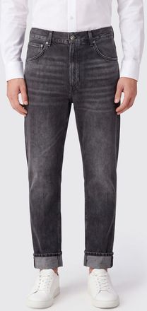Dondup Five-Pocket Straight Jeans in Cotton Denim with Cuffed Hem