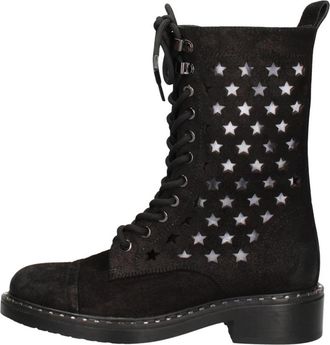 Marc Ellis Velvetia Plus Veterlaarzen - Dames - Veterlaarzen - Zwart - 36 EU - Leer - Schoenen