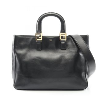 Fendi Black Leather Tote Bag (Pre-Owned)