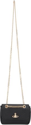 Vivienne Westwood Womens Shoulder Bag Victoria Black Leather Bovine Suede