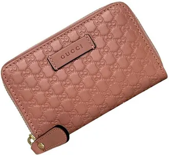 Gucci Microguccissima Pink Leather Coin Purse/Coin Case (Pre-Owned)