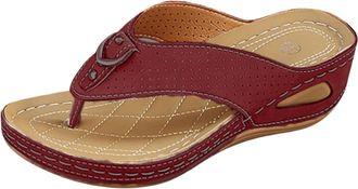 Generic Womens Sandals Beach Platform Womens Flip Flops with Comfort Arch Support Fashion Summer Beach Travel Orthotic Walking Thong Sandals Slip on Plantar F