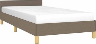 vidaXL Estructura De Cama Con Cabecero Sin Colch&oacute;n Tela Taupe 90x190cm Vidaxl