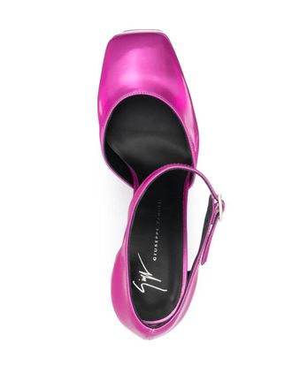 Giuseppe Zanotti Fuchsia Metallic Leather Platform Heel - Fuchsia