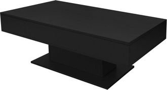 ML Design Ml-design Mesa De Centro Baja Con 2 Compartimentos De Almacenaje 110 X 60 X 40 Cm Tablero Elevable Negro Con Tablero De Part&iacute;culas Revestido De Melami