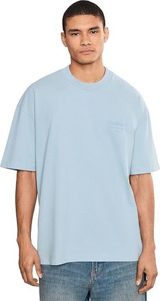 AllSaints Xander Short Sleeve Crew Mens Sweatshirt Salton Blue : XL, Cotton