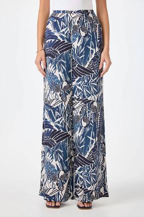 Trina Turk Printed Satin Pant In Multi
