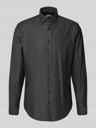 Jake*s Slim Fit Business-Hemd mit Kentkragen in Anthrazit, Größe 37/38