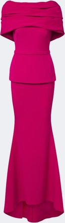 SAFiYAA Loura off-shoulder cr&ecirc;pe gown