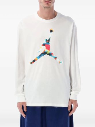 Nike Jordan graphic-print long-sleeves T-shirt - men - Cotton - S - White