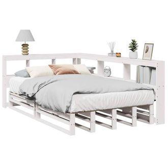 Berkfield Home Bookcase Bed without Mattress White 120x190cm Solid Wood Pine | Size: 120x190 cm