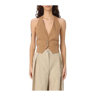 Pinko Pinko, Dames, Jassen, Bruin, Maat: XS Wol