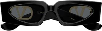 Valentino Black Linea V Logo Recycled Acetate Cat-Eye Sunglasses