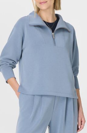 Sweaty Betty Sand Wash Half Zip Sweatshirt in Luxe Blue at Nordstrom, Size Xx-Large