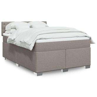 vidaXL Vidaxl Giroletto A Molle Con Materasso Tortora 160x200 Cm In Tessuto