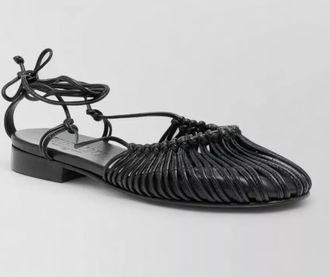 Hereu leather knotted ballerina shoes